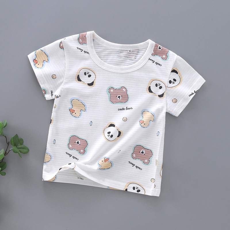 Baby short-sleeved T-shirt summer cotton baby shirt children's short-sleeved boys and girls bottoming shirt half-sleeved summer wear