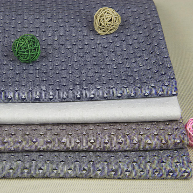 厂家现货批发 涤棉麻布艺 格子钻石图案布料服装面料鞋帽桌布 030