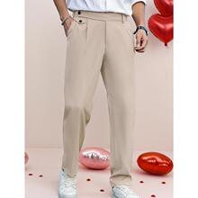 L 36871 Single Pleat Business Solid Suit Pants ����������