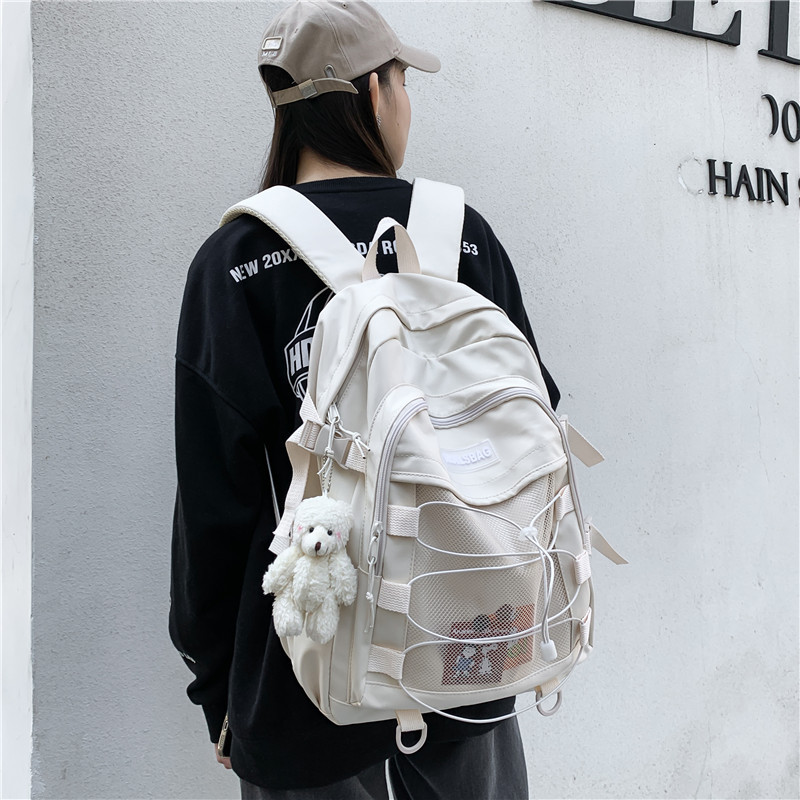 簡約休閑男女書包潮流原宿高中學生背包初中可愛學校風旅遊雙肩包