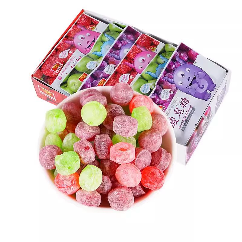 Кислая конфета «Sour Ghost» микс фруктов — клубника, виноград, яблоко, 1 коробка (30 пакетов), 0,4 кг