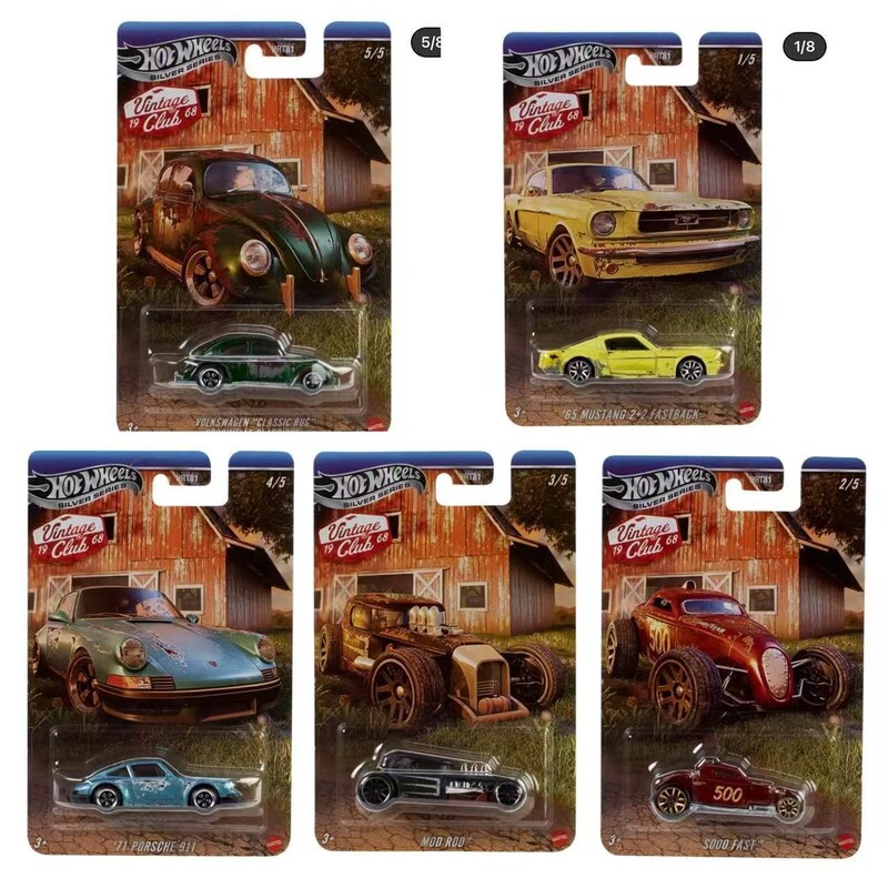 Hot Wheels Retro Premium Regular Card Hrt81 Classic Club Porsche Mustang Volkswagen Alloy Car Model