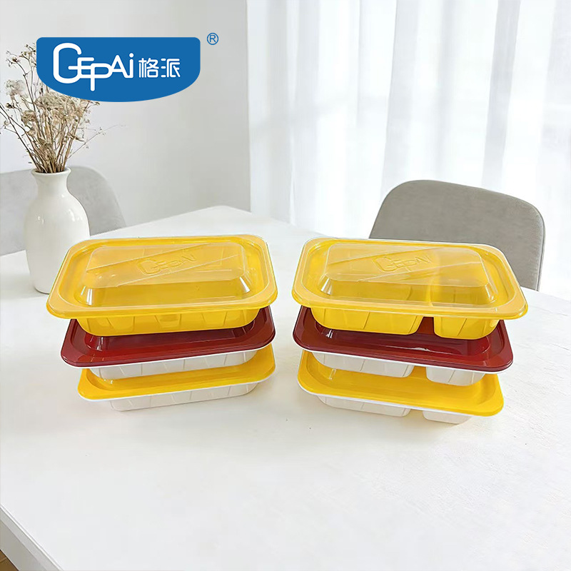 Caja de almuerzo desechable caja cuadrada rectangular transparente de una sola rejilla climatizada refrigerada para llevar caja de comida rápida caja de almuerzo de embalaje en blister