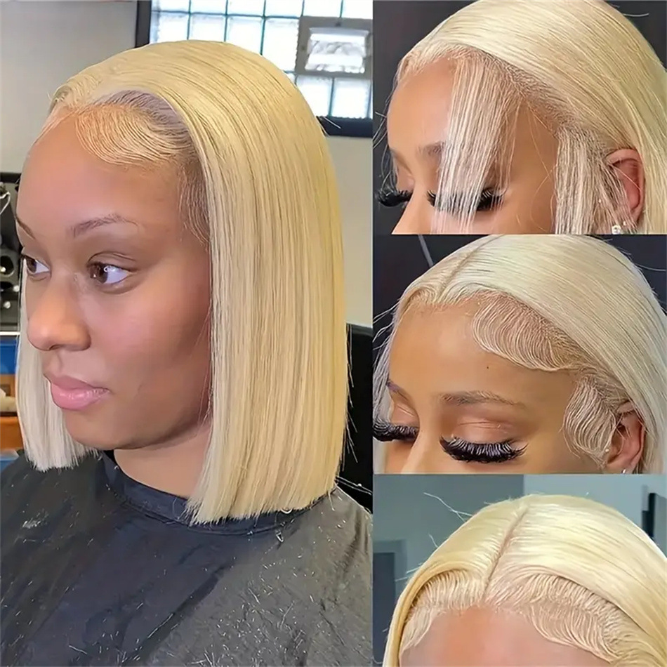 Peruca Bob Loiro 613 com Lace Front 13x4 em Cabelo Humano_voghion.com