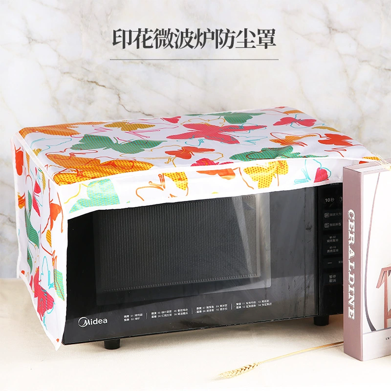 Домашняя Печать Атласная Ткань микроволновая печь пылезащитный чехол кухня печь крышка масло Дым крышка полотенце фабрика оптом