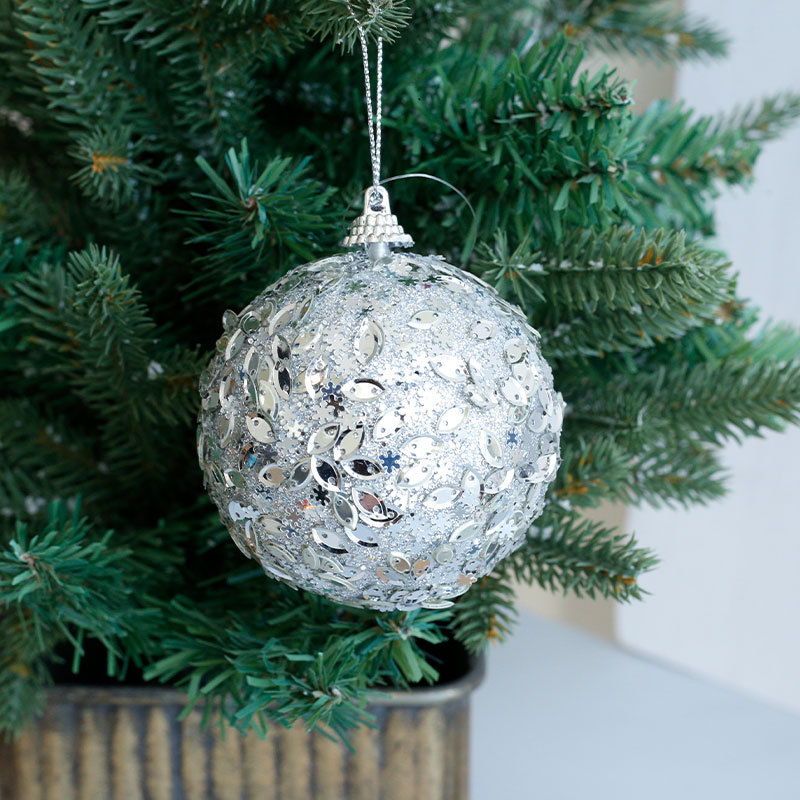 Comercio exterior spot decoraciones de Navidad plateadas esquinillas de Navidad colgantes de 8cm festivales colgantes de boda