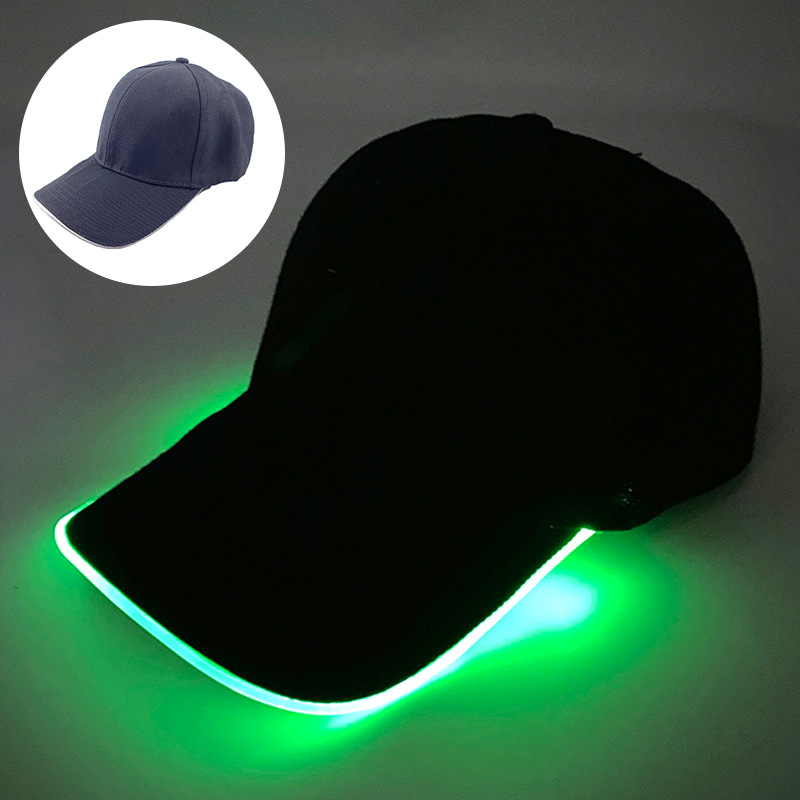 Gorra de Béisbol LED Luminosa de Algodón con Protección Solar para Fiestas y Exteriores