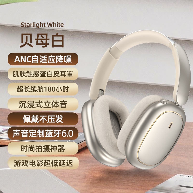 新款适用华为蓝牙头戴式耳机ANC降噪全包耳立体低音折叠超长续航|undefined
