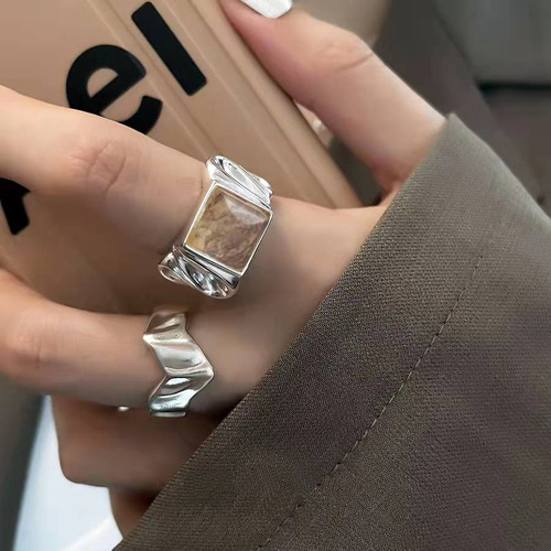 Ring does not fade ins high-end cold style niche wholesale retro opening new jewelry women's heavy industry ring
