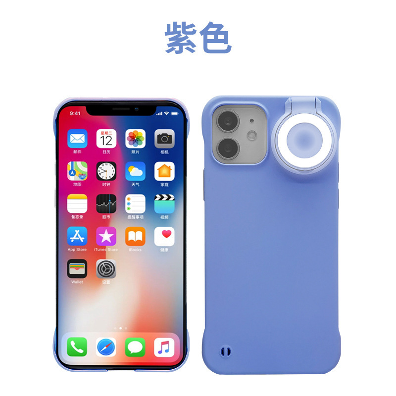 YX iPhone17対応 補光ライト付きスマホケース リングライト 自撮り 美肌 LEDライト Apple 15用スマホ保護ケース|undefined