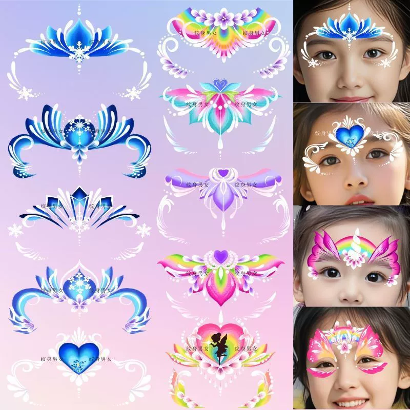 [Размести это в парк] Наклейка на лоб Princess Elsa, Butterfly Fairy, детские милые раскрашенные тату-наклейки