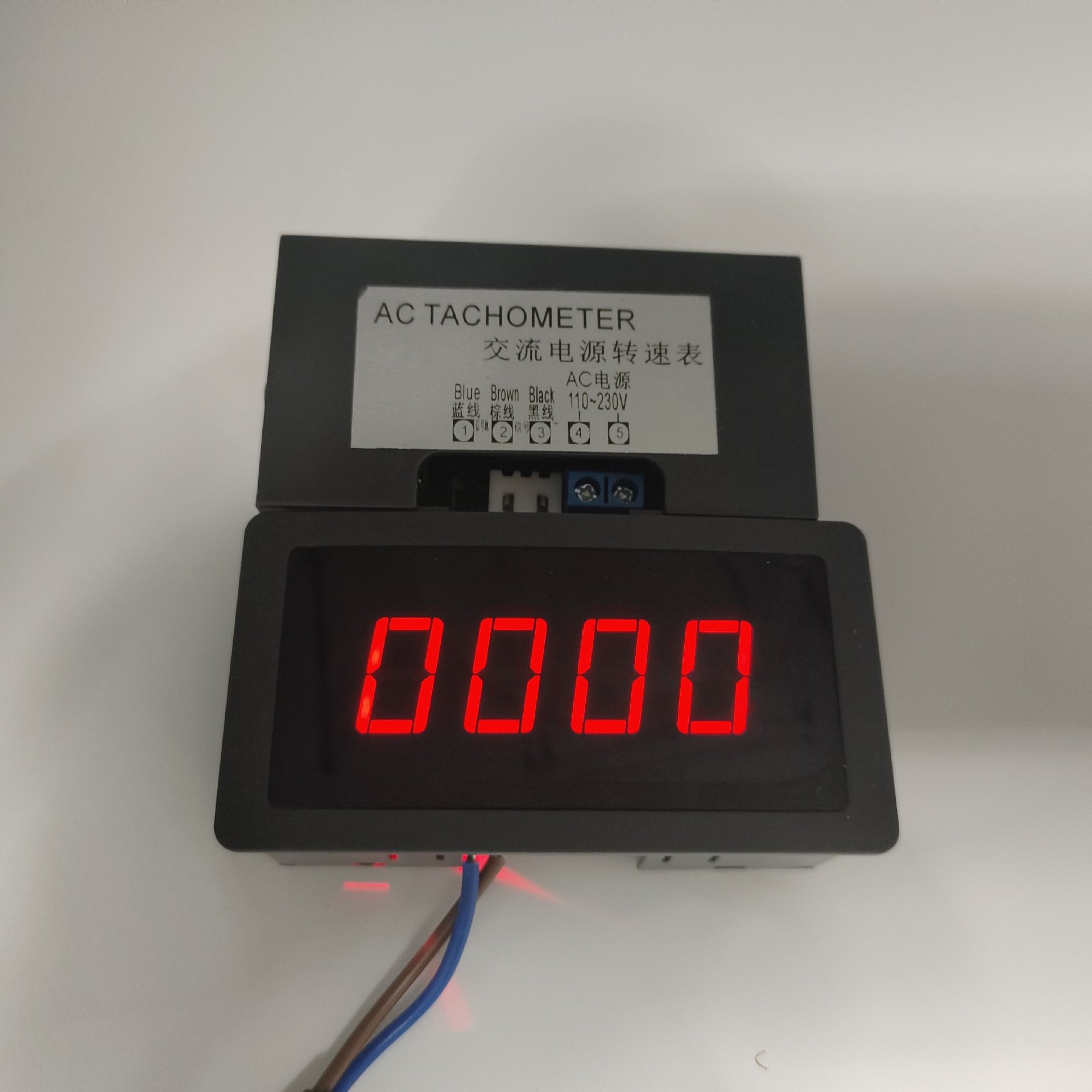 110-220V交流电供电数字测速表转速表电机马达测速仪带霍尔传感器