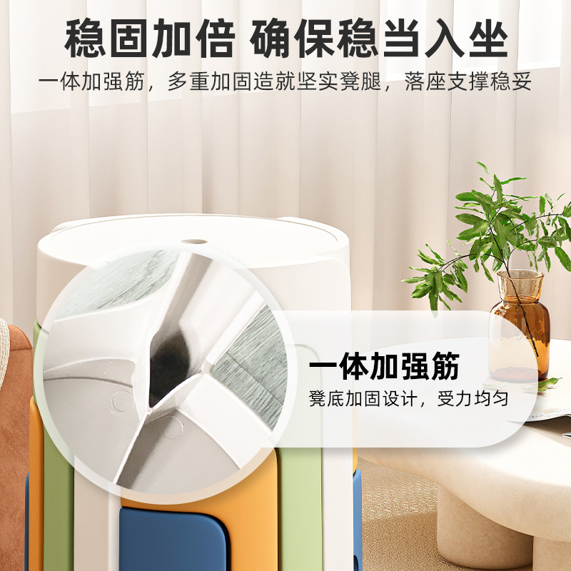 Taburete doméstico, plástico grueso, mesa de comedor torbellino, banco, taburete de molino de viento, taburete redondo alto, taburete de goma, silla simple