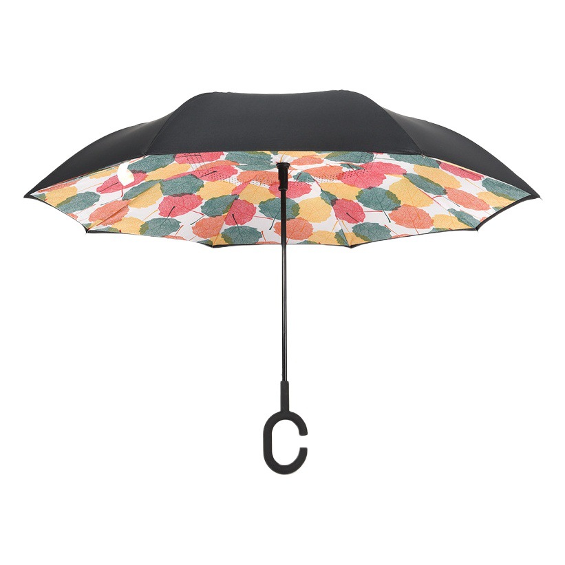 in stock manufacturers wholesale double automatic reverse umbrella standing C- type non-wet overturned umbrella umbrella advertising umbrella LOGO