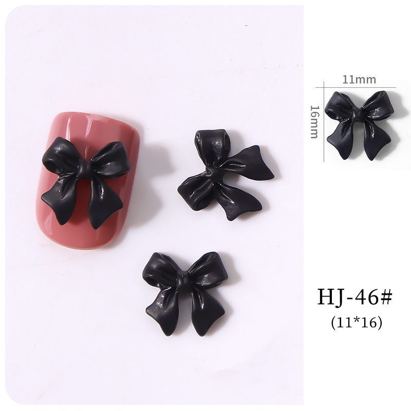 Manicura Internet celebridad arco ins joyería de uñas japonés blanco y negro cinta desnuda arco tridimensional simple parche