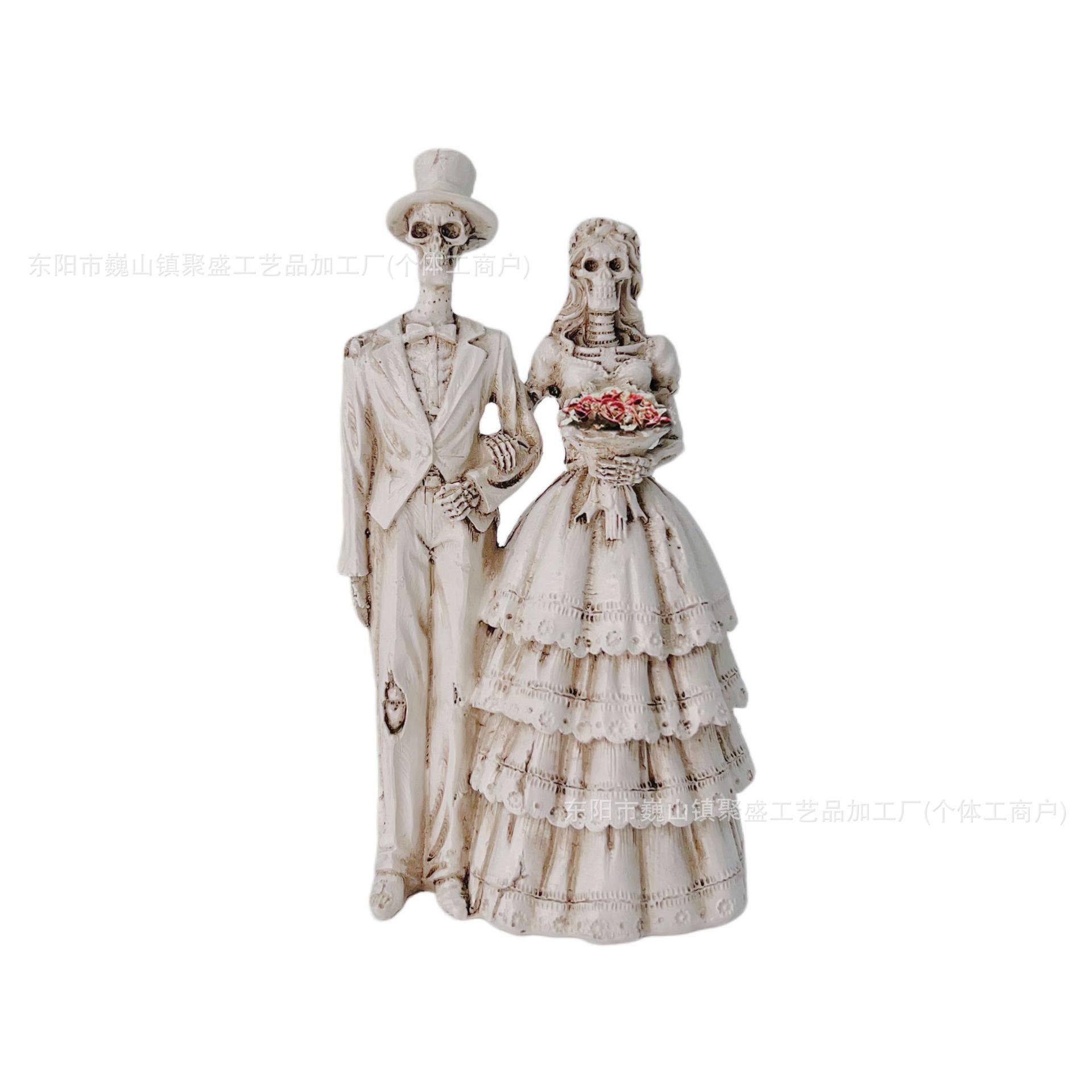Retro nuevos productos de Halloween esqueletos parejas de resina adornos de escritorio para el hogar entrada jardín y otros regalos decorativos