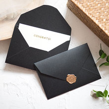 珠光纸黑色银河小信封商务入场邀请套装 火漆贴活动高颜值精致浪