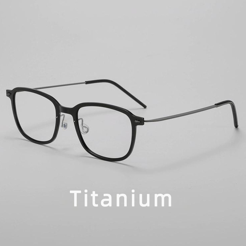 Linde Gradient Glasses Frame Men's 6510 Retro Screwless One-piece Design Nylon Full Frame Square Myopia Frame Linde Gradient Glasses Frame Men's 6510 Retro Screwless One-piece Design Nylon Full Frame Square Myopia Frame