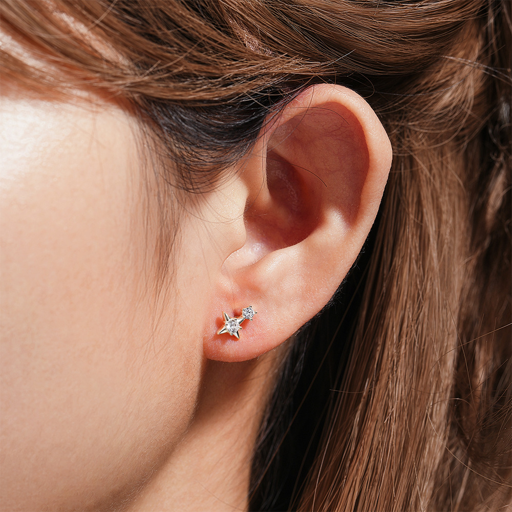 2g Weight Zircon Inlay Material Ear Studs Classification 1 Piece Quantity Daily Occasion 925 Sterling Silver Material Geometric Pattern Women's Gender Plating Design Simple Style Style 1 Piece Ear Cartilage Rings & Studs Simple Style Geometric 925 Sterling Silver Plating Zircon 39