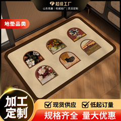 油画风浴室地垫硅藻泥吸水垫卫生间厕所门口防滑脚垫免洗地毯门垫