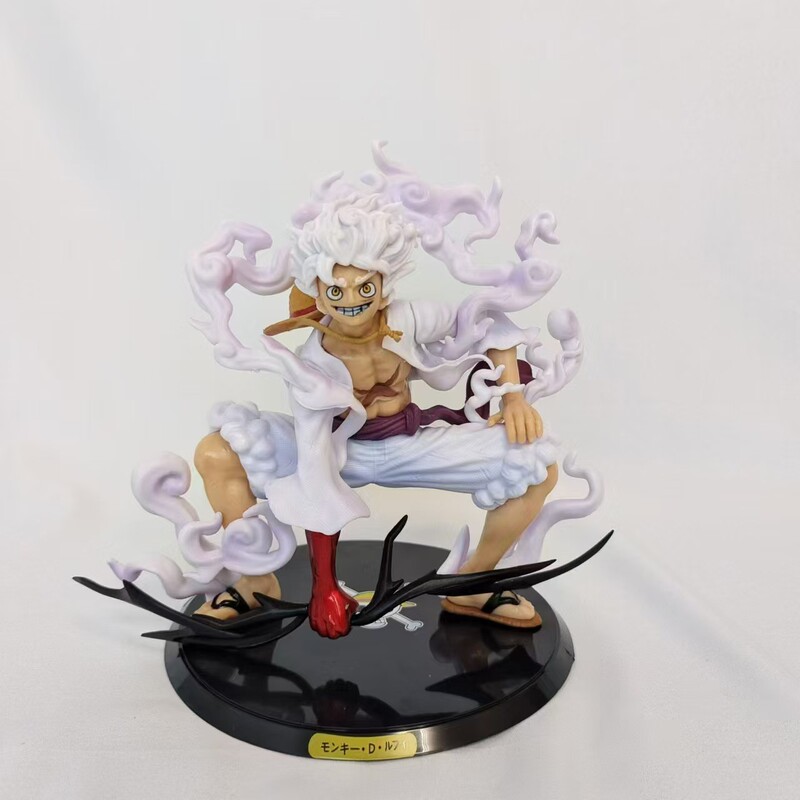 One Piece Sun God 001 Fifth Gear Nika Lufei Red and White Pants Squat Hand-made Model Boxed
