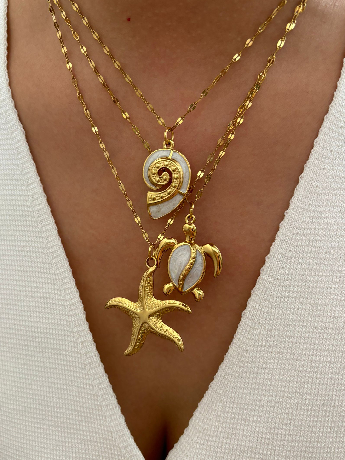 PVD Coated Real Gold Plated Starfish 304 Stainless Steel Beach