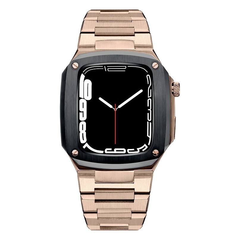 Aplicable applewatch7 correa de reloj Apple Caja Acero inoxidable uno cuero oficial hombres y mujeres 40/41