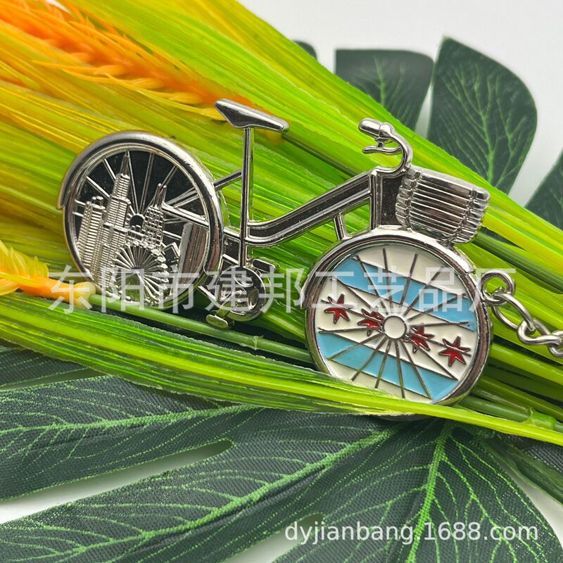 Metal Keychain Customized Export Travel Souvenir Stereo Bicycle Ferris Wheel Zinc Alloy Pendant Key Chain