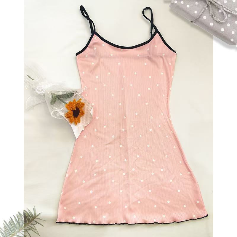 Dames nachthemd sexy spaghettibandjes met cartoon print_voghion.com