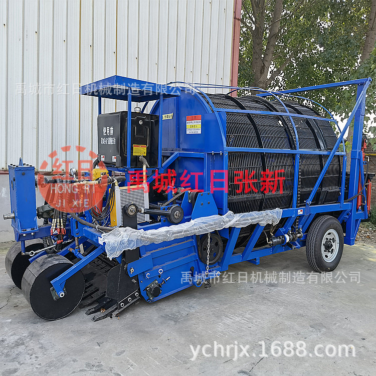 农用捡石机 田地清理机器滚筒式捡石机厂家 1.6米自装车捡石机