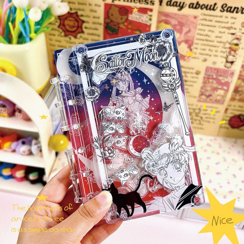 日本の漫画 A7 ルーズリーフノートブックかわいいガーリーハート高価値アニメ学生アクリル|undefined