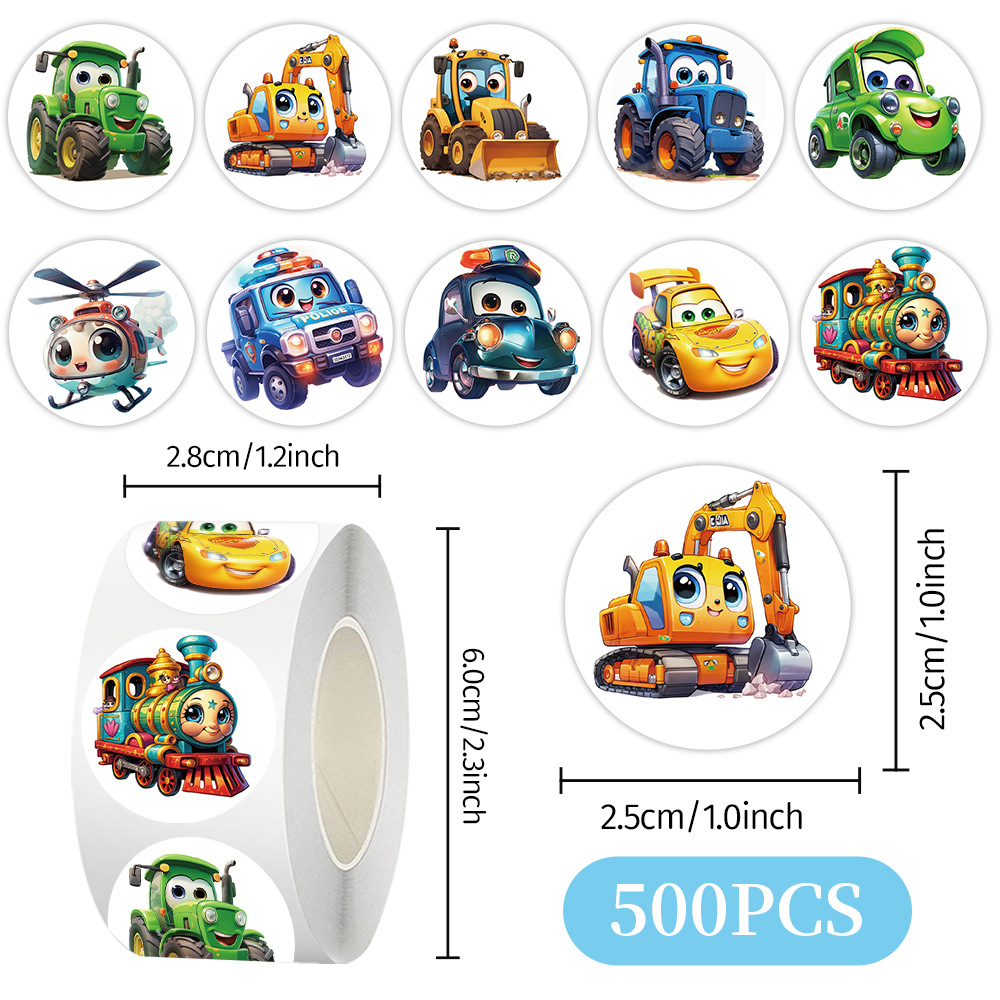 Cien tipos de dibujos animados pegatinas de animales rollo de recompensas para niños materiales didiy papelería cuaderno cinta adhesiva decoración