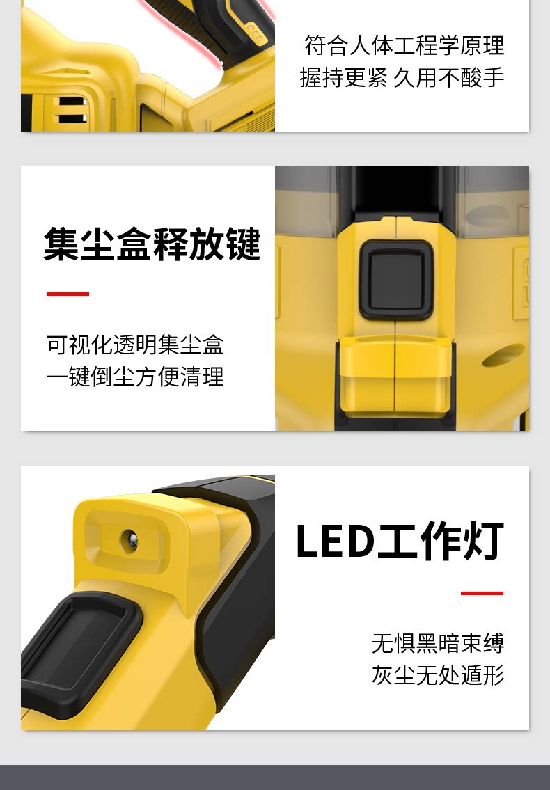 Handheld Lithium Battery Vacuum Cleaner, Household and Car Dust Remover, Vacuum with Super Powerful Suction, Convenient Industrial Vacuum Cleaner