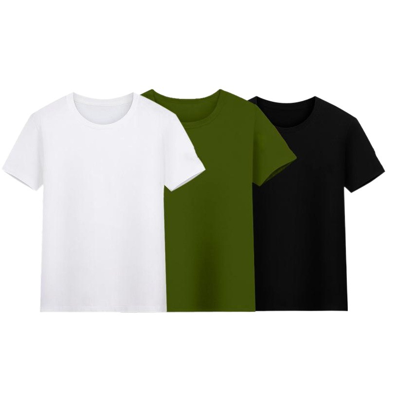 Camiseta de manga corta para hombre de verano Cuello redondo para jóvenes Color sólido Ajuste Delgado Más tamaño Camisa de fondo de media manga Estudiante Camiseta deportiva Moda