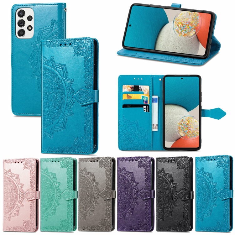 For A13 A23 A33 A53 A73 M23 A03/CORE A03S A52A72 Mandala leather case For A13 A23 A33 A53 A73 M23 A03/CORE A03S A52A72 Mandala leather case