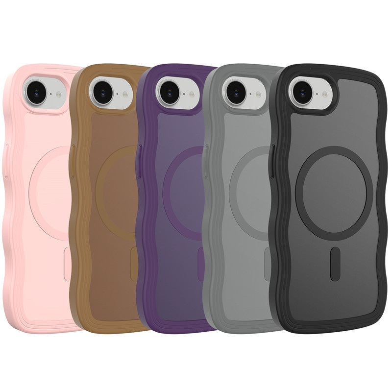 Wave Pattern Skin-Feel Magnetic Iphone17Promax Mobile Phone Case Se Suitable for 11 Apple 16E15 Frosted 14/13