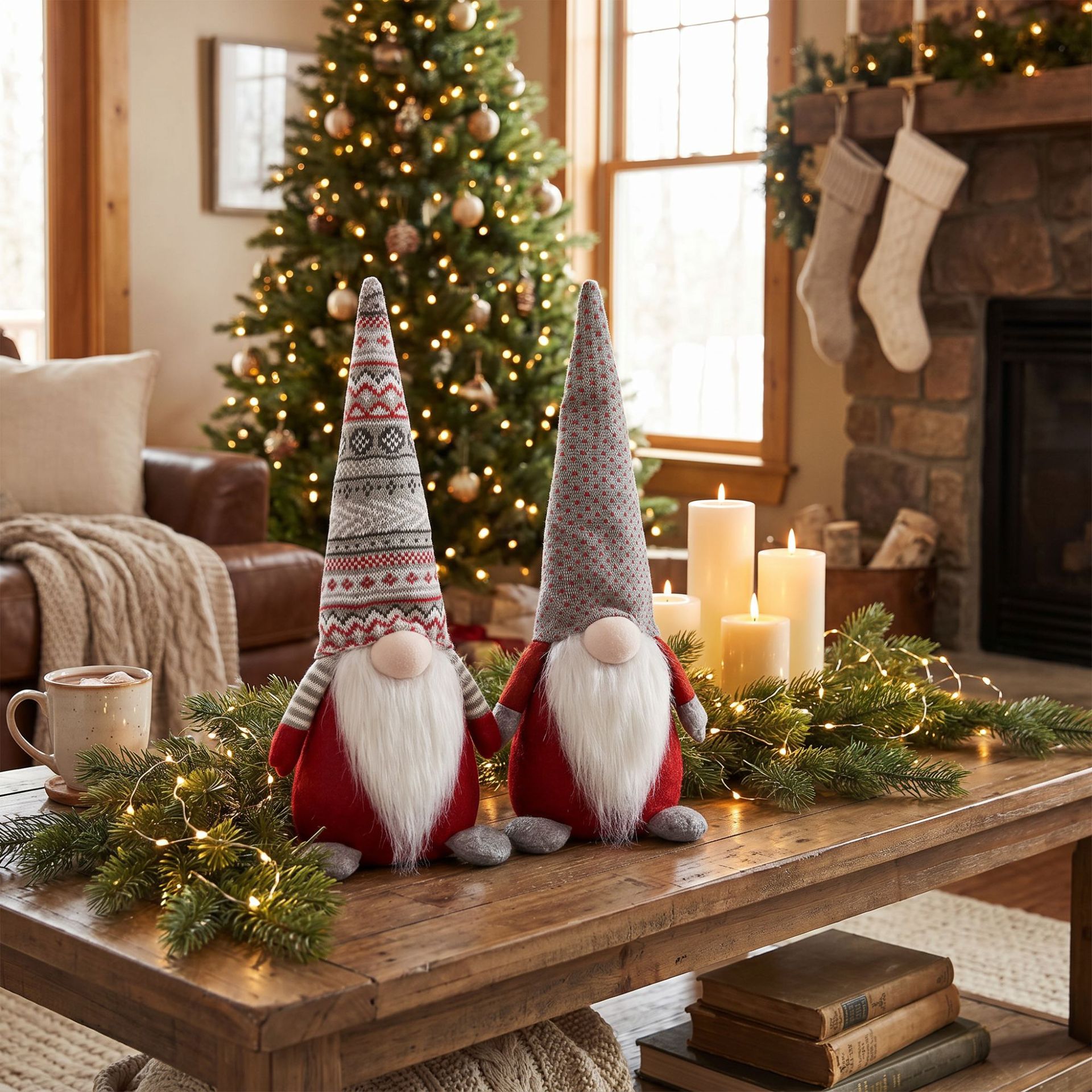 Navidad transfronteriza sentada muñeca sin cara patrón creativo sombrero de punto Rudolph adornos de mesa adorables decoraciones