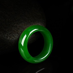 Natural Hetian jade jasper ring jade fingers men's and women's jade finger ring jasper fingers spinach green jasper