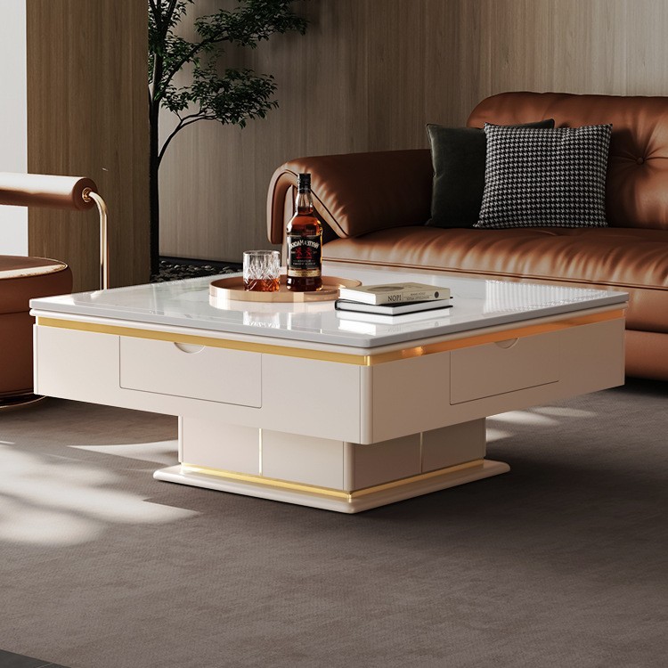 Mesa de mahjong eléctrica de elevación, sala de estar para el hogar, mesa de centro de roca, mesa de comedor automática, mesa de centro, máquina de mahjong, multifunción integrada
