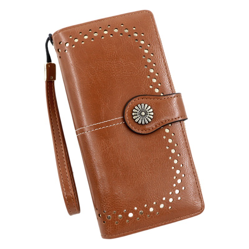 Cartera larga para mujer con cremallera