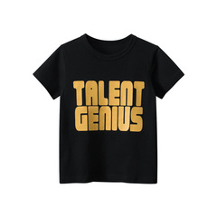 27kids Korean Version Children's Summer New Arrival 2024 Boys' Short-Sleeve T-Shirt Lettering One-Off Shipping