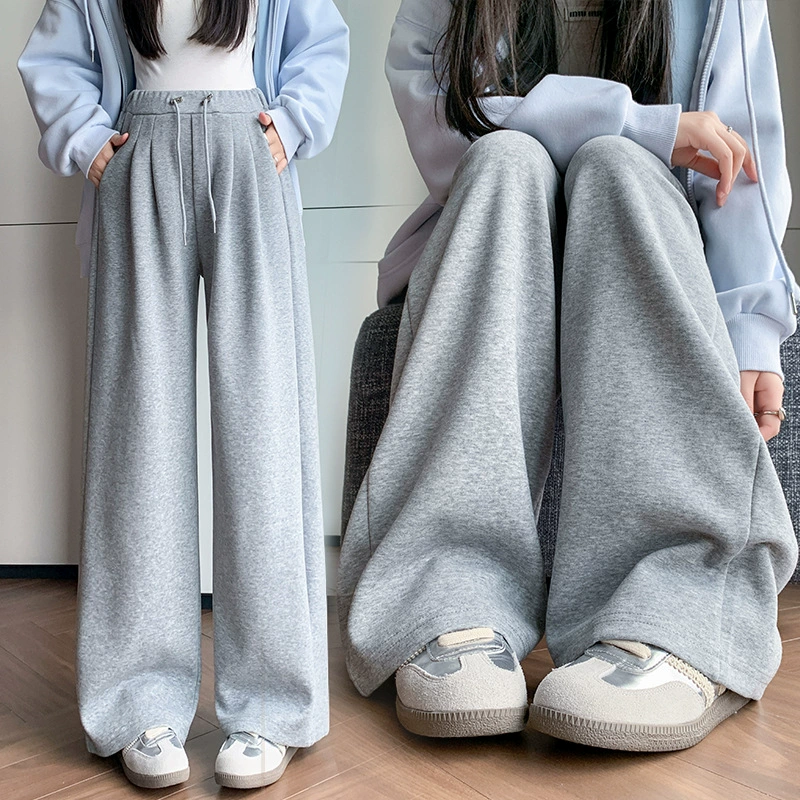 Sports overall for pregnant, autumn demi-season warm trousers for leisure, loose straight fit, oversize