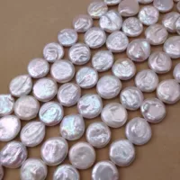 16-17 мм плоские круглые асимметричные полоски из жемчуга в стиле барокко, оптовая продажа, ювелирные аксессуары, свободные бусины, популярный стиль