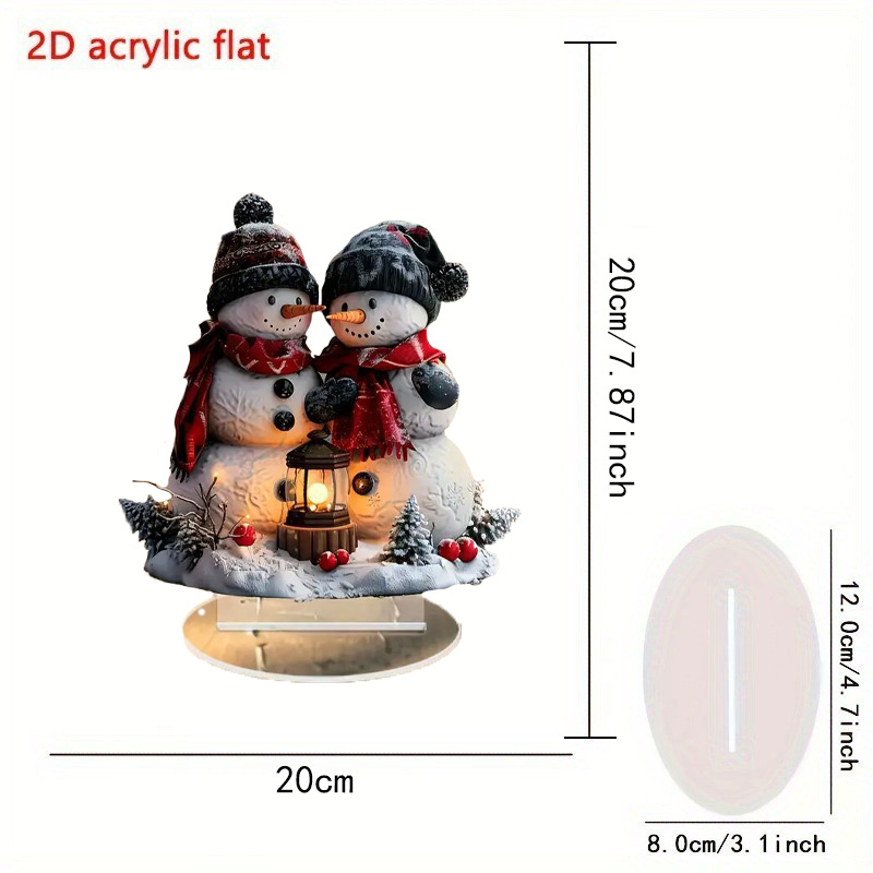 Transfronterizo acrílico 2D Navidad Snow House Santa Claus reno muñeco de nieve decoración de mesa