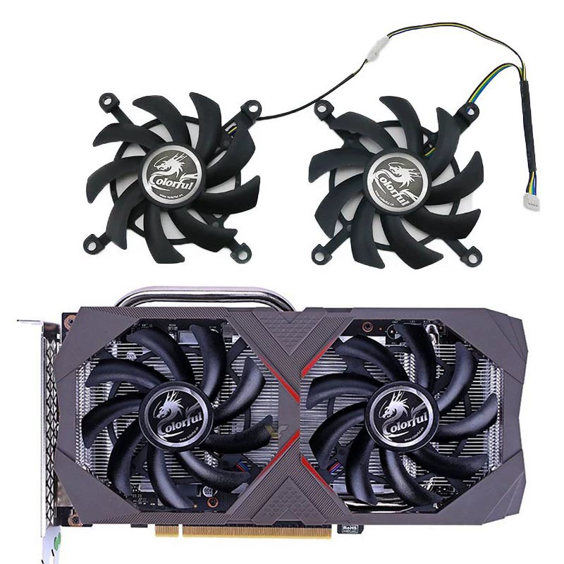 [Подходит для Colorful/七彩虹 02GTX1650 1660 1660ti 2060 вентилятор для видеокарты]