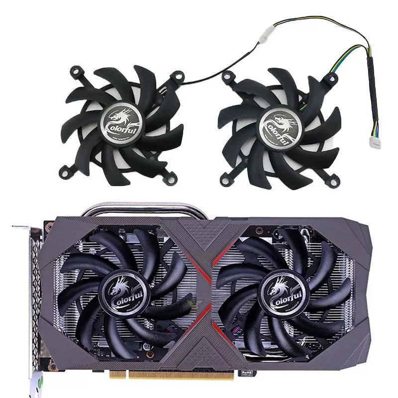 [Подходит для Colorful/七彩虹 02GTX1650 1660 1660ti 2060 вентилятор для видеокарты]