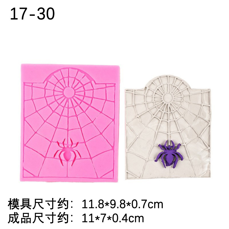 Reloj reloj araña web forma fondant cake molde de silicona DIY hornear chocolate epoxi Accesorios