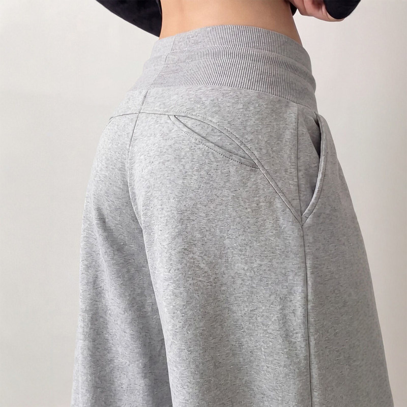 Gray modal sweatpants for women, autumn, petite, low-waisted, casual, loose, relaxed, drapey, wide-leg pants Gray modal sweatpants for women, autumn, petite, low-waisted, casual, loose, relaxed, drapey, wide-leg pants