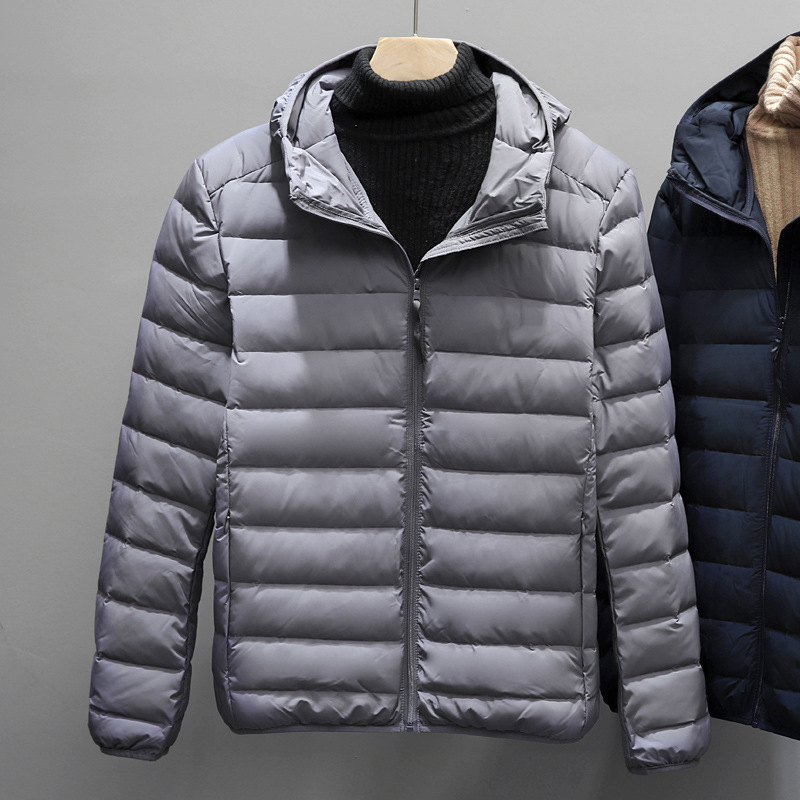 2023 sin costuras nueva chaqueta ligera de los hombres con capucha corta papá desgaste de los hombres Otoño e Invierno chaqueta casual fuera de temporada