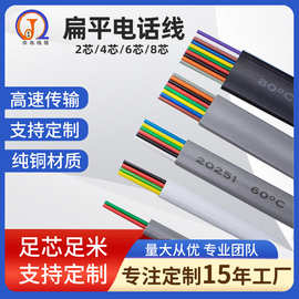 厂家优惠成卷2芯4芯6芯8芯10芯扁平电话线光猫座机连接线黑色